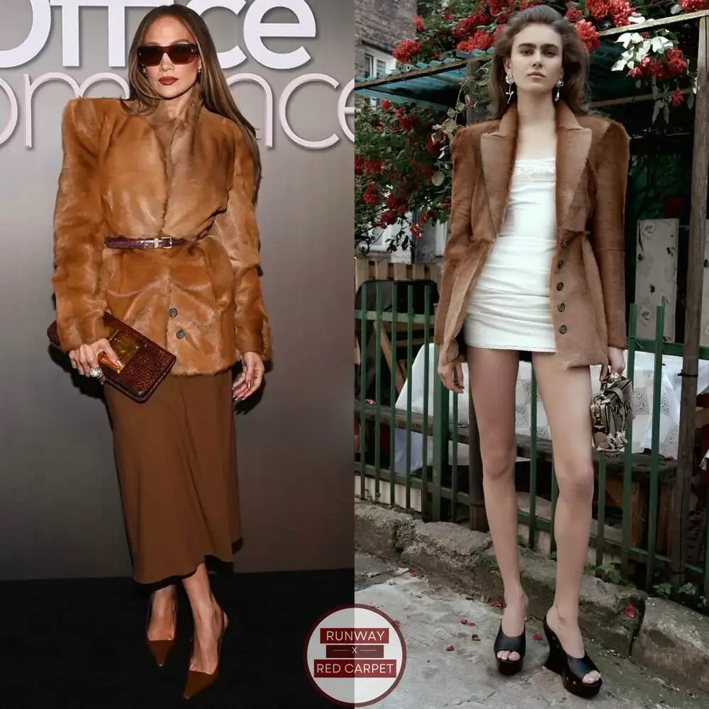 Magda Butrym Hourglass Fur-effect Blazer